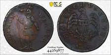 1787 Cent 1C Massachusetts Arrows in Left Talon, BN - PCGS XF Detail (Enviro Dam