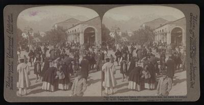 Greece Busy street in ancient Sparta who reared brave men, not wa - Old Photo