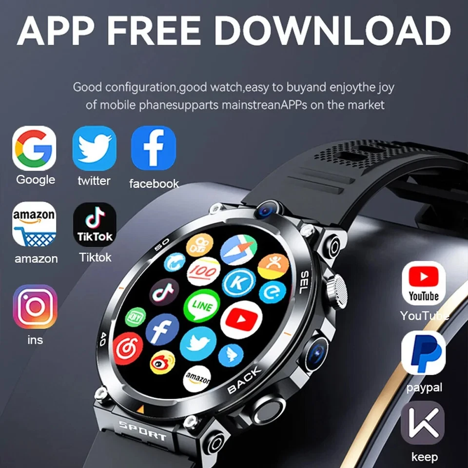 Smartwatch Video Voice Wi-Fi Call Messaging HD Dual Cameras Men's Smart Watch - Изображение 3 из 4