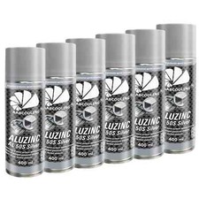 6x ZINK-ALU SPRAY 400ml SCHUTZLACK GRUNDIERUNG WETTERFEST REPARATURSPRAY SILBER