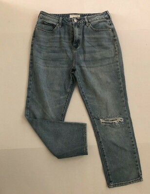 PACSUN Women's Retro Jean in Light Wash Cropped Distressed