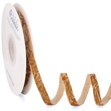 Khaki Velvet Ribbon 3/8 Inches Luxury Crinkled Brown Christmas Ribbon for Gif...