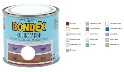 Bondex Kreidefarbe  Möbellack 0,5L Shabby Chic Vintage Farbe Farbwahl