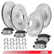 Front and Rear Drilled Brake Rotors & Pads for Nissan Murano INFINITI QX70 M37