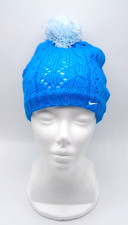 Nike Hat Cable Knit Beanie Youth Kids Chalk Blue/Chambray Blue/White