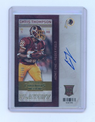 Chris Thompson 2013 Contenders  Playoff Ticket Auto Rc 2/99 card #119 Rookie