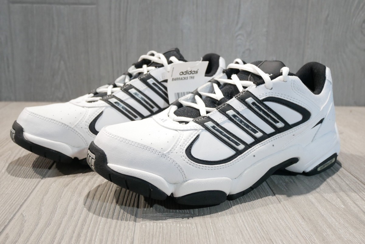 New Rare Vintage Adidas Barracks White Black Leather TR6 Shoes