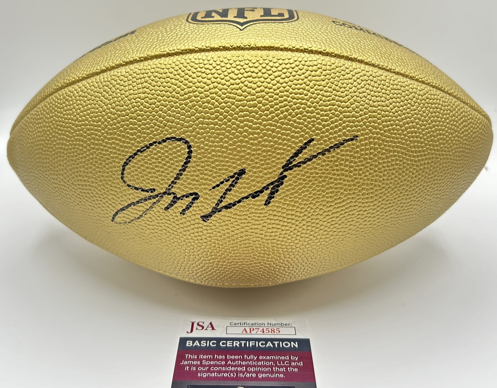Jim Harbaugh Autographed Signed Los Angeles Chargers NFL Offical Duke Gold Football Chargers Auto JSA COA 