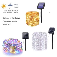 LED Solar String Lights Outdoor Garden Yard Decor Lamp Waterproof Fairy Light