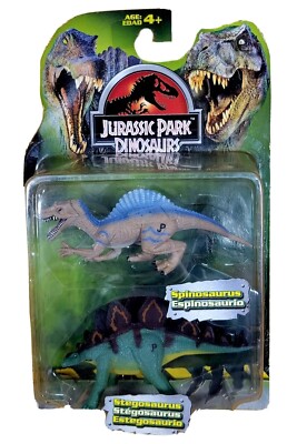 2003 JURASSIC PARK 3 Dinosaurs (Stegosaurus/ Spinosaurus), Hasbro Toys, Sealed