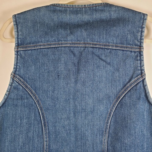 MAVERICK Sherpa Lined Denim Blue Jean Vest Men's Size Large Vintage USA - Picture 4 of 8
