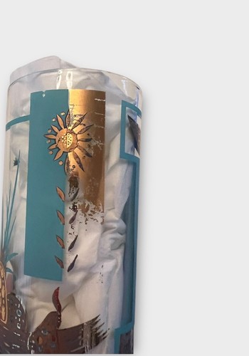 Vtg MCM Highball Water Glasses Tumblers Aqua Gold Pineapple Floral Retro 6 Pc - Picture 12 of 17