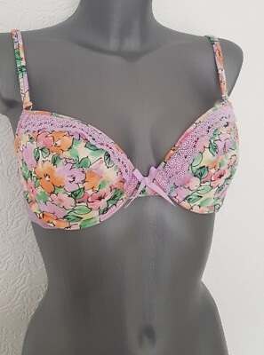 Valery Damen Bügel BH Spitze Blumen Lila Gr: 80C