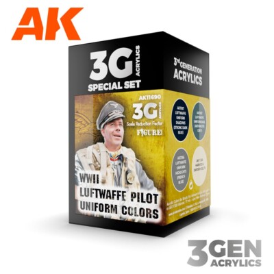 AK Interactive: WWII Luftwaffe Uniform Colors - Acrylic Paint Set - AK11690