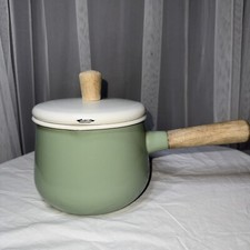 vintage cast aluminum cookware Sauce Milk Pot Mint Green