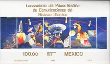 W MEXICO 1389 SATELLITE COMMUNICATIONS SOUVENIR SHEET