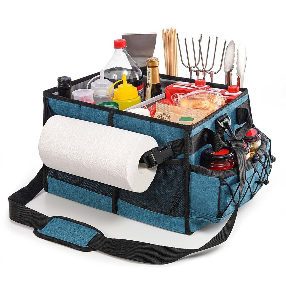 Grill Caddy, BBQ Caddy with Paper Towel Holder, Utensil Caddy with Condiment ...