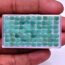 14 Pcs Natural Colombian Emerald Unheated 5mm 4mm Oval Faceted Cut Gemstones Lot
