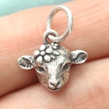 Real 925 Sterling Silver Sheep Goat Ram Lamb Pendant Charm Fit Necklace Bracelet