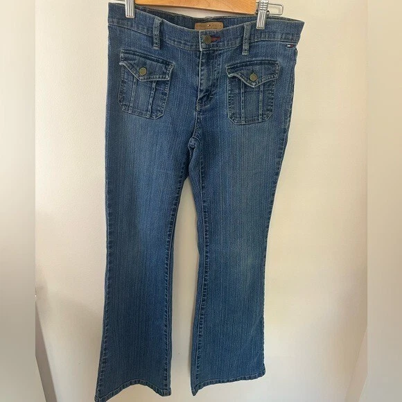 Tommy Hilfiger Flare Denim Jeans Y2K low rise iconic! 2005 junior pocket - Image 3 of 4
