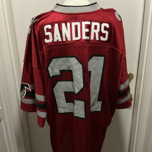 Men's Atlanta Falcons Deion Sanders Mitchell & Ness Red Throwback Jersey 5XL New