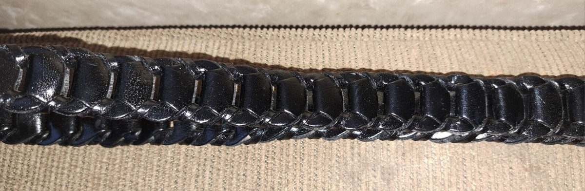 Ladies Or Mens Calabria Chain Link Black Belt Size Med Brass Buckle Teacher Work Center Bar Buckle Belt | Shop Online – Freedman main image 4