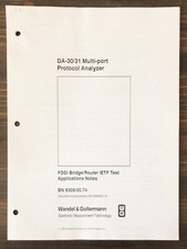 Wandel Goltermann WG DA-30 Multi-Port Protocol Analyzer FDDI Applications Note