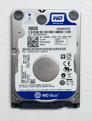 Dell 13 5368 WD 500GB SATA 2.5'' 5400RPM HDD Hard Drive WD5000LPVX-75V0TT0 CGV5D