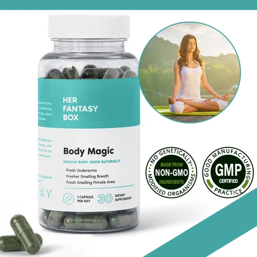 Body Magic Clorofila - 30 Cápsulas Veganas para Desintoxicación, Digestión, Salud Intestinal