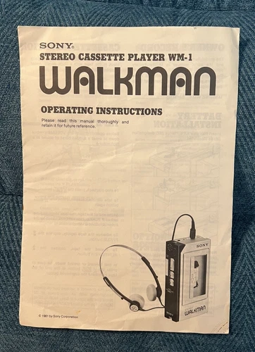 Vintage 1981 Sony WM-1 Operation Instructions Only