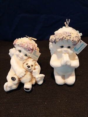 Dreamsicles LOT (2) Figurines Kristin Haynes CANDLES Wax Cherubs 1 Love