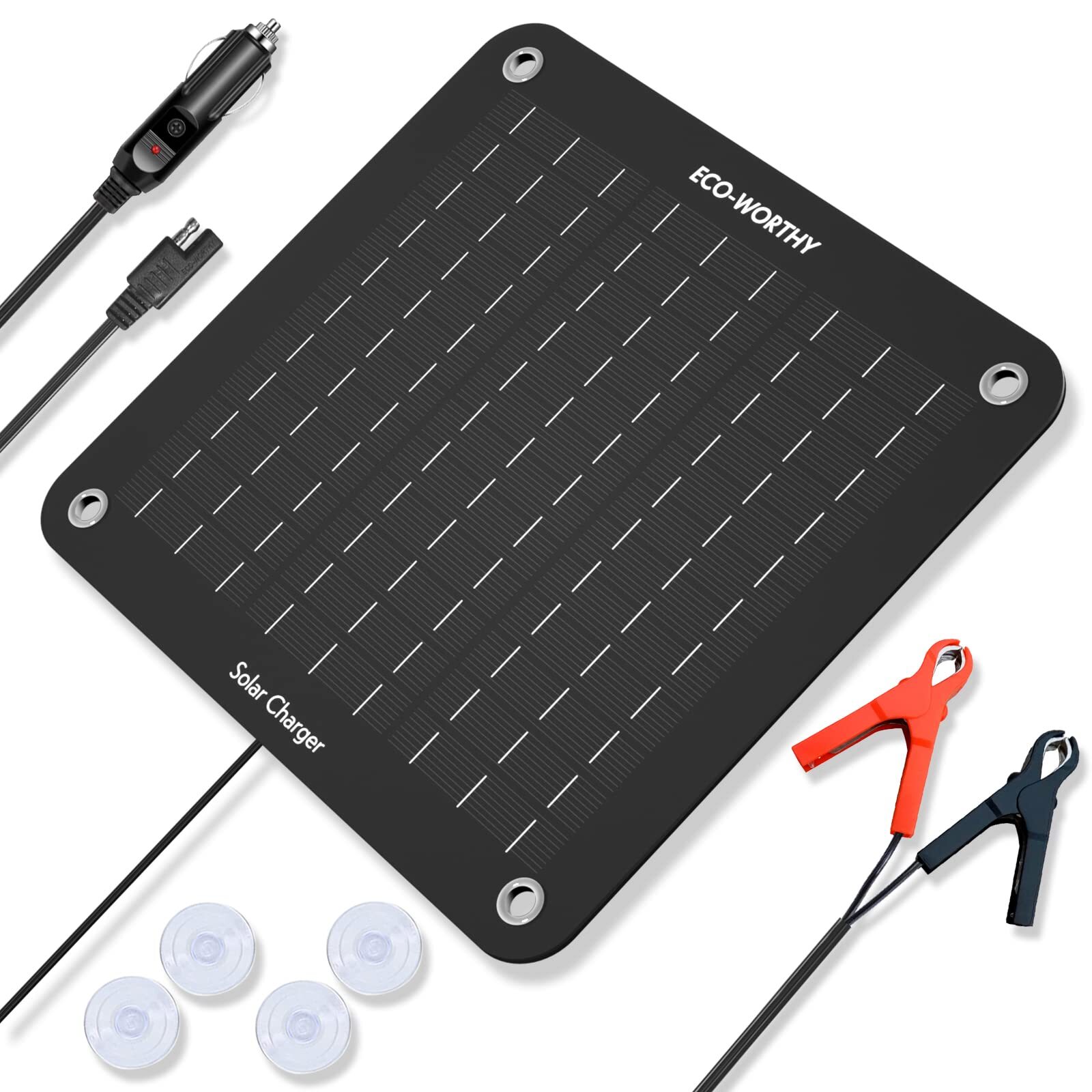 	ECO-WORTHY 12 Volt 10 Watt Solar Car Battery Charger & Main