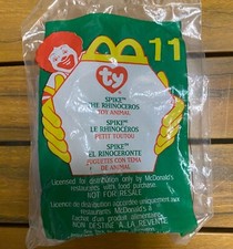 Vintage Spike The Rhinoceros Rhino Ty Teenie Beanie Babies 1999 McDonald's #11