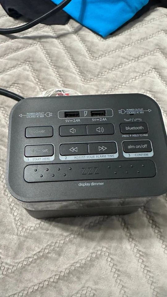 (2) iHome HBH88 Bluetooth Bedside Alarm Clock w/ Dual AC Outlets & USB Charging - Image 3 of 4