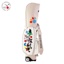 MU SPORTS Pop Art Cart Bag with Wheels 8.8in Ivory 5way Divider 4.5kg Light