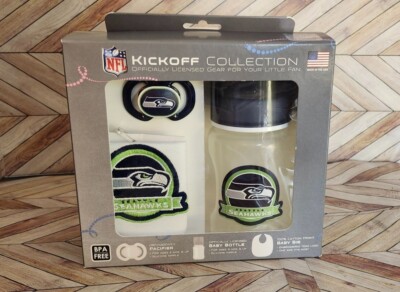 Seahawks Pacifiers New NFL Seattle Seahawks Football 3 Piece Baby Gift Set Bottle Pacifier ...