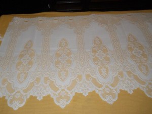 Lace Scalloped Valance ~  56 in X 23 in ~ White