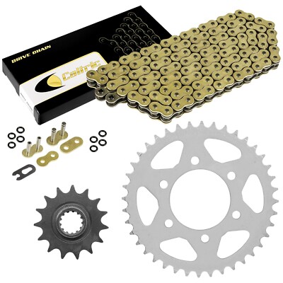 Gold O-Ring Drive Chain & Sprockets Kit for Kawasaki ZX600 Ninja ZX6R 1998-2002