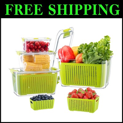 Eco-Friendly Produce Storage Containers with Vent System for Extended Freshness
