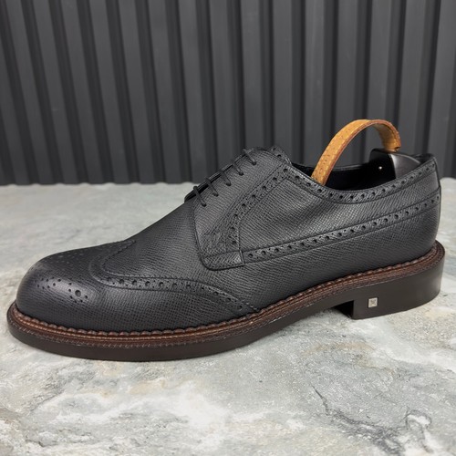 Abito Louis Vuitton Derby stringato grigio pelle taiga 9,5 LV 10,5 US 43,5 EUR - Foto 15 di 24