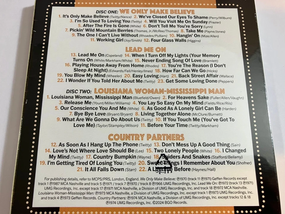 Conway Twitty & Loretta Lynn We Only Make Believe /Lead Me  - 4 Albums on 2 CD - Image 4 of 4