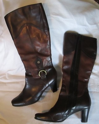 Women's Jana German Riding Boots Equestrian Size 40H US 9.5 Brown Leather 