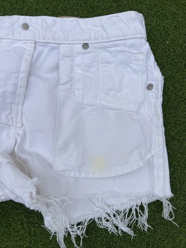 Used Womens A Bathing Ape White Denim Short Pants Size Small 26 - Picture 19 of 20