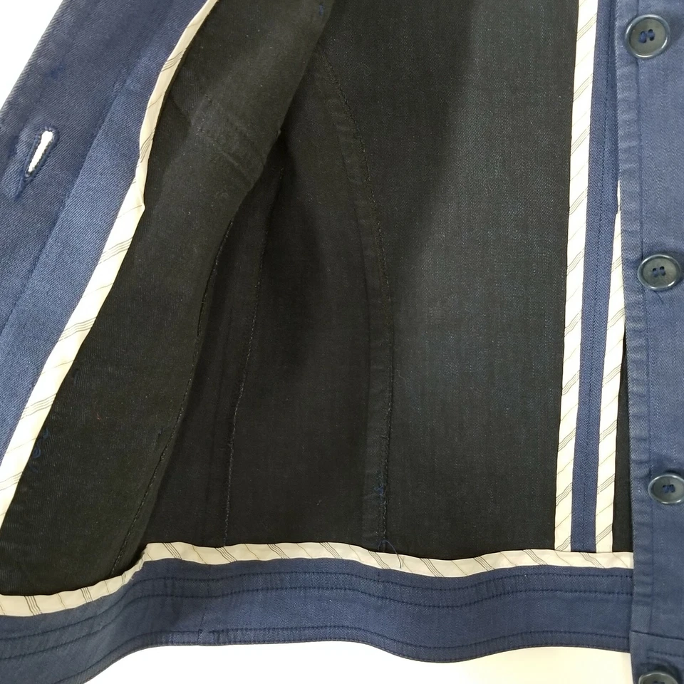 Chaqueta Trina Turk Mujer 2 Azul Jean Denim Look Manga 3/4 Blazer Mezcla Lino Foto 4 de 4