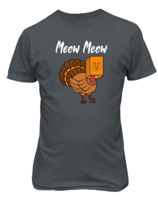 Thanksgiving Turkey Meow Funny Cat Face Bag Thankful Unisex T-Shirt