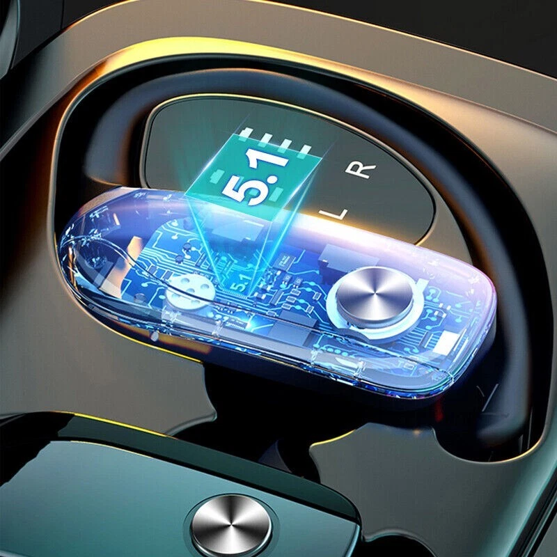 Bluetooth Headset 5.1 TWS Wireless Earphones Earbuds Headphones Stereo Ear Hook - Image 2 of 4