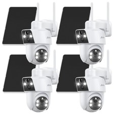 ANRAN Wireless Solar Battery Security Cameras Dual-Lens WiFi Color Night Vision