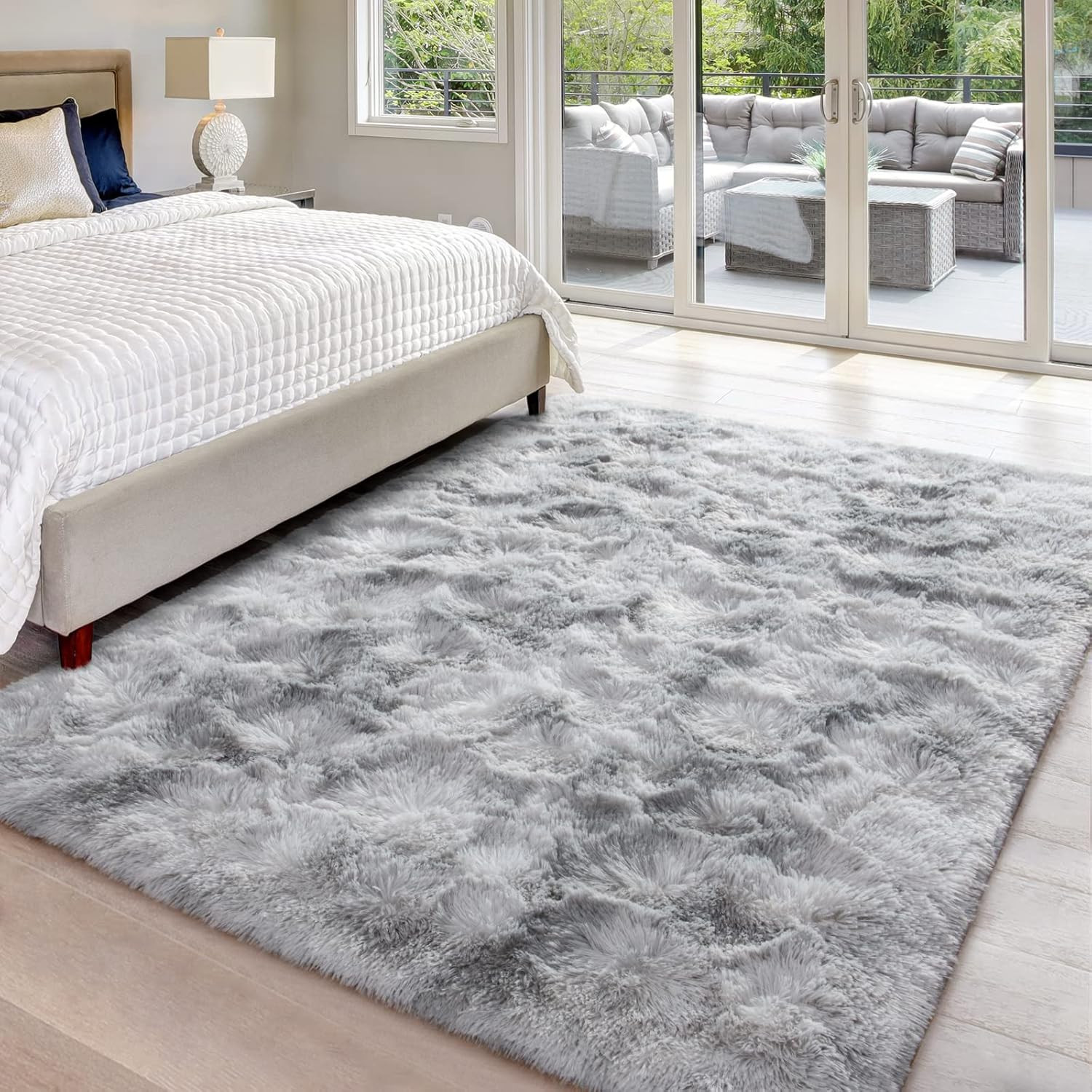 Hutha 4X6 Large Area Rugs for Living Room, Super Soft Fluffy Modern Bedroom Rug