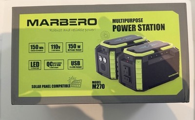 150Wh Multi Power Station-2 110v AC Outlets, 3 USB Output, Solar Compatible
