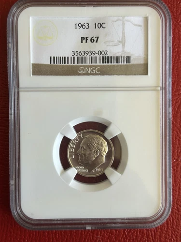 1963 Roosevelt Silver Dime 10C NGC PF 67, beautiful Coin, Collection Piece |